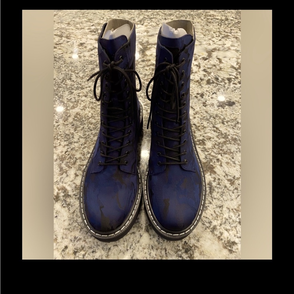NNW…Blue Combat Boots…Sz 9.5